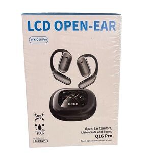 YYK-Q16 Pro LCD Open Ear True Wireless Earbuds Bluetooth IPX6 Waterproof NIB New